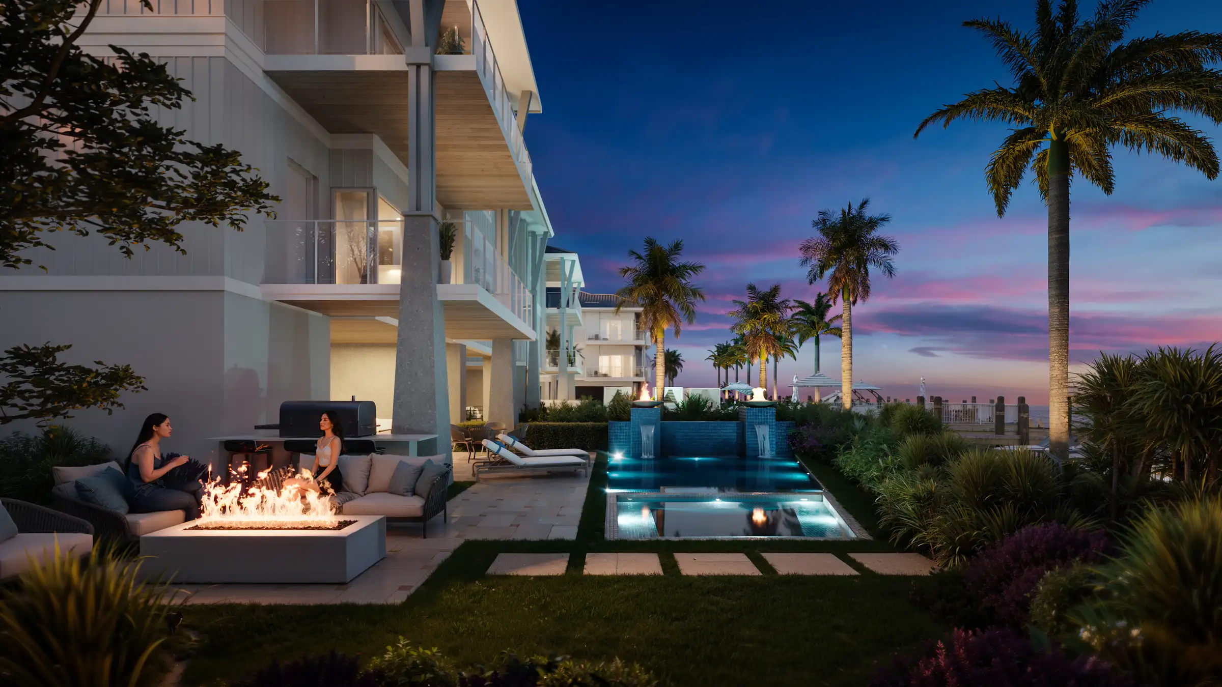 view at night near dock